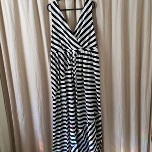 Torrid black and white stripe maxi dress